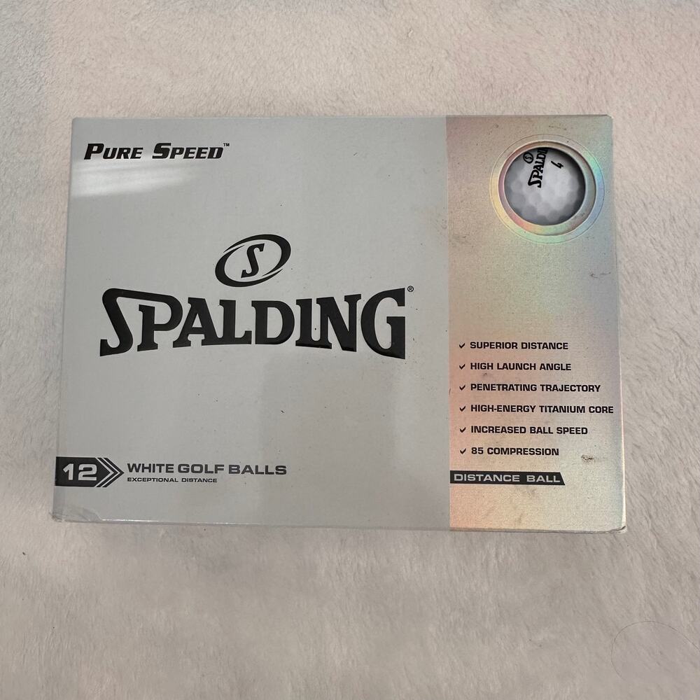 Spalding Pure Speed Golf Balls 12 Pack White Distance Ball 85 Compression New